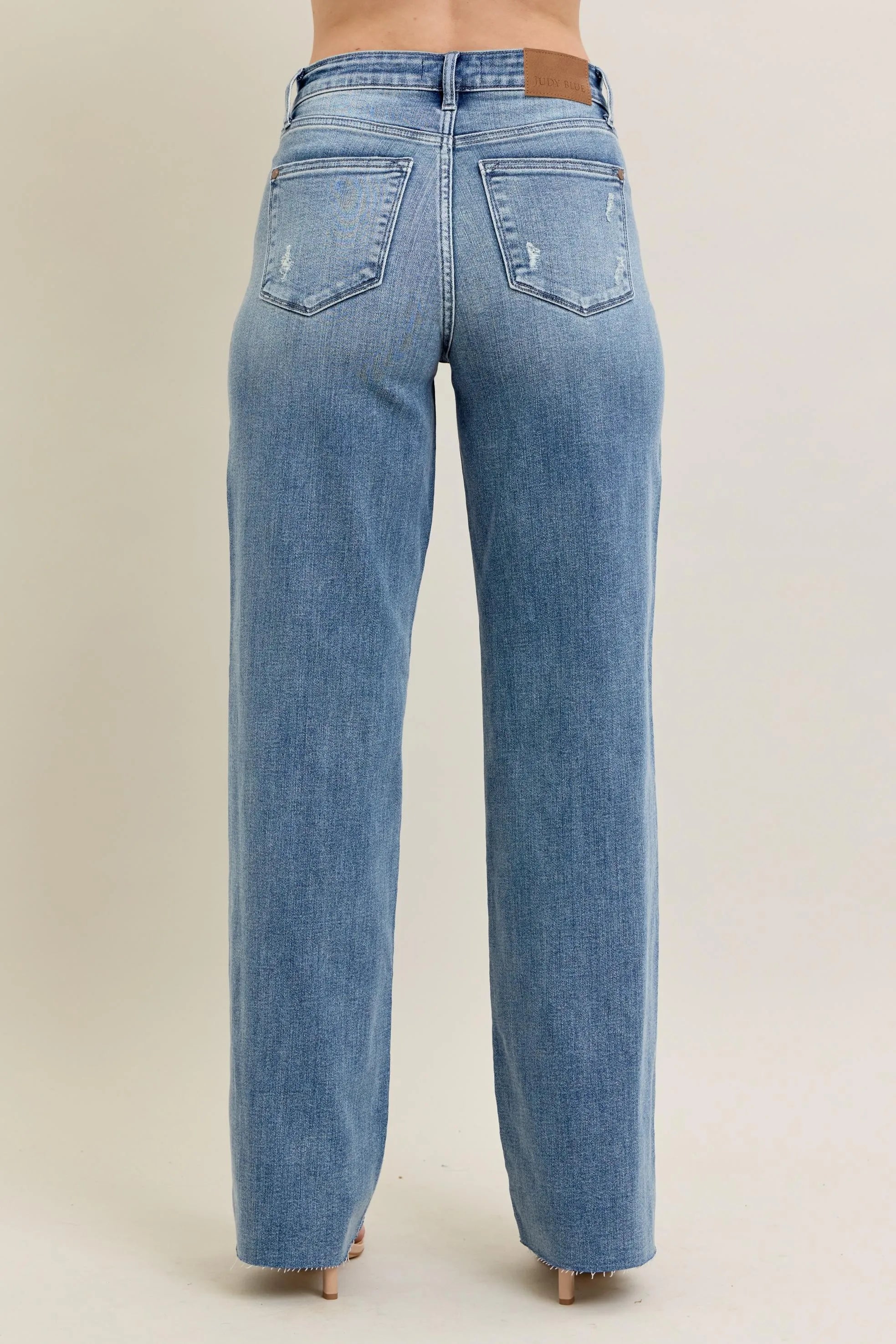 Judy Blue Full Size V - Front Baggy Jeans Plus Size OutfitFlow