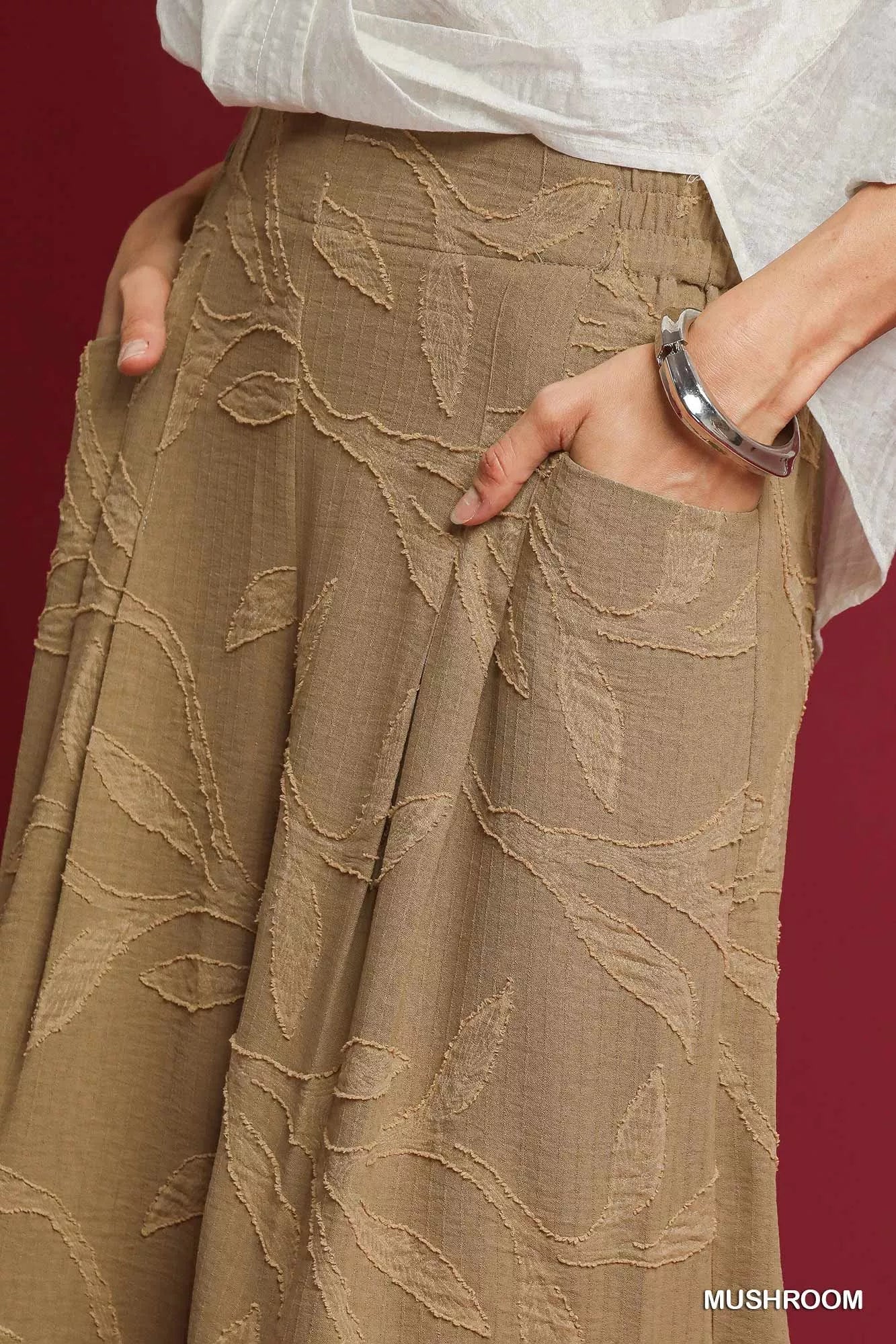 Umgee Jacquard Wide-Leg Pants OutfitFlow