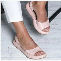 Peep Toe Platform Sandals Blush Pink OutfitFlow