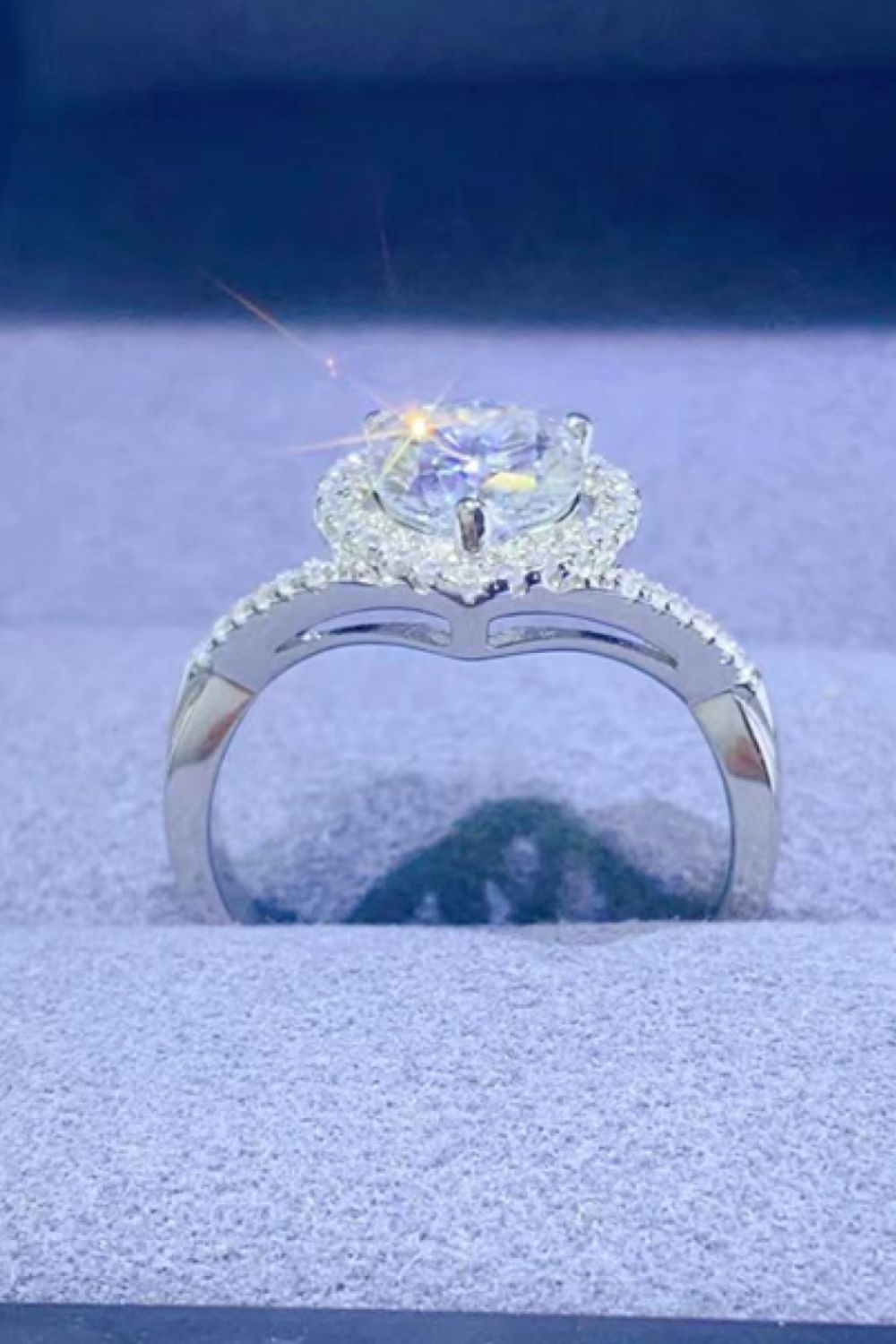 Adored 1 Carat Moissanite 925 Sterling Silver Heart Ring OutfitFlow