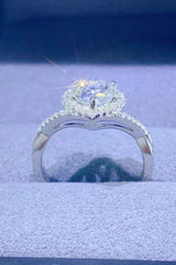 Adored 1 Carat Moissanite 925 Sterling Silver Heart Ring OutfitFlow