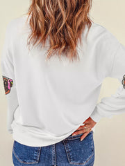 Thanksgiving Turkey Sequin Patched Sweatshirt OutfitFlow