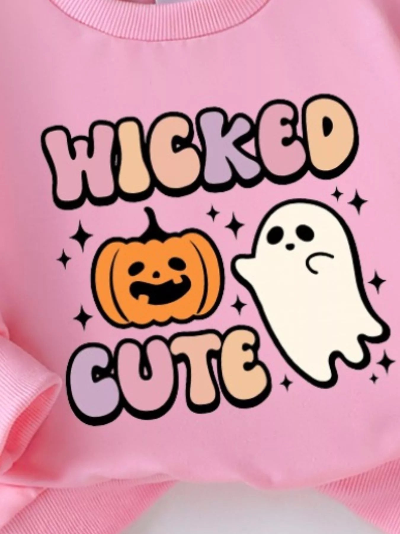 Children's Halloween Graphic Sweatshirt and Flare Pants Set OutfitFlow