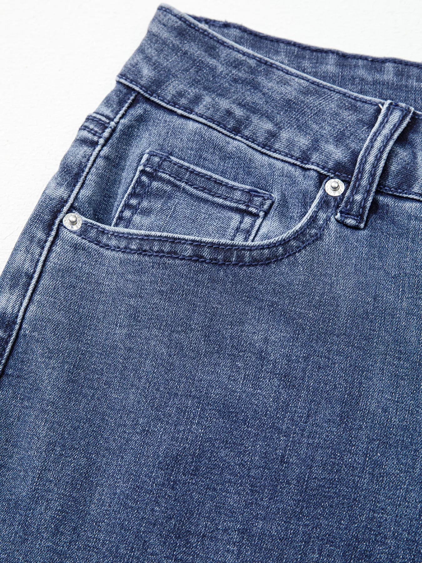 High Waist Button Zip Flare Leg Jeans OutfitFlow
