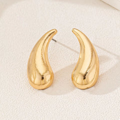 Curved Teardrop Stud Earrings OutfitFlow