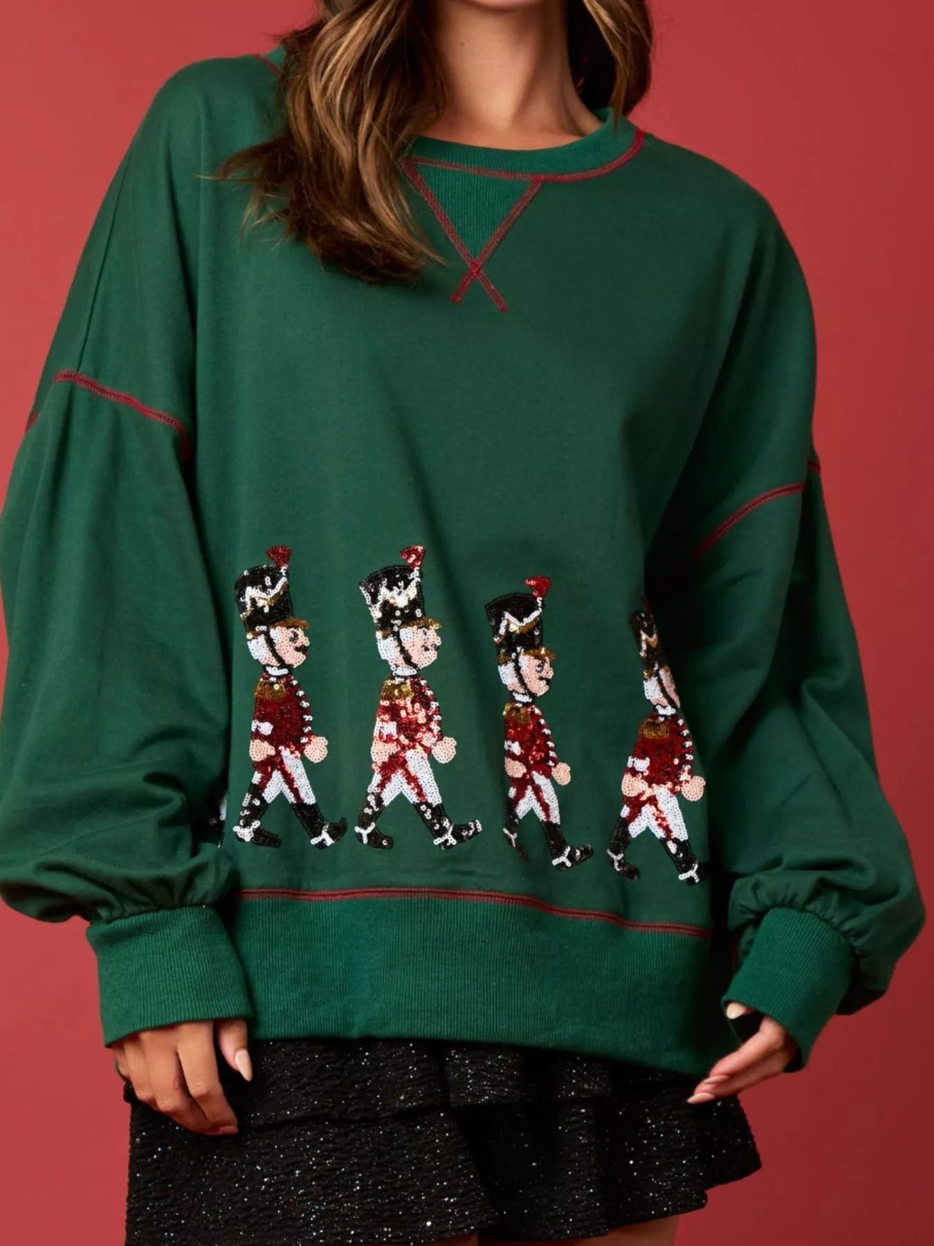 Christmas Marching Band Sequin Sweatshirt OutfitFlow