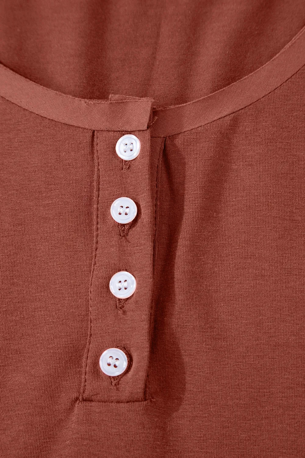 Short Sleeve U Neck Buttons Splicing Ruffle Blouse OutfitFlow