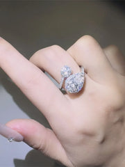 2 Carat Moissanite 925 Sterling Silver Bypass Ring OutfitFlow