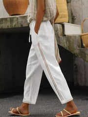 Wide Leg Cropped Pants White OutfitFlow