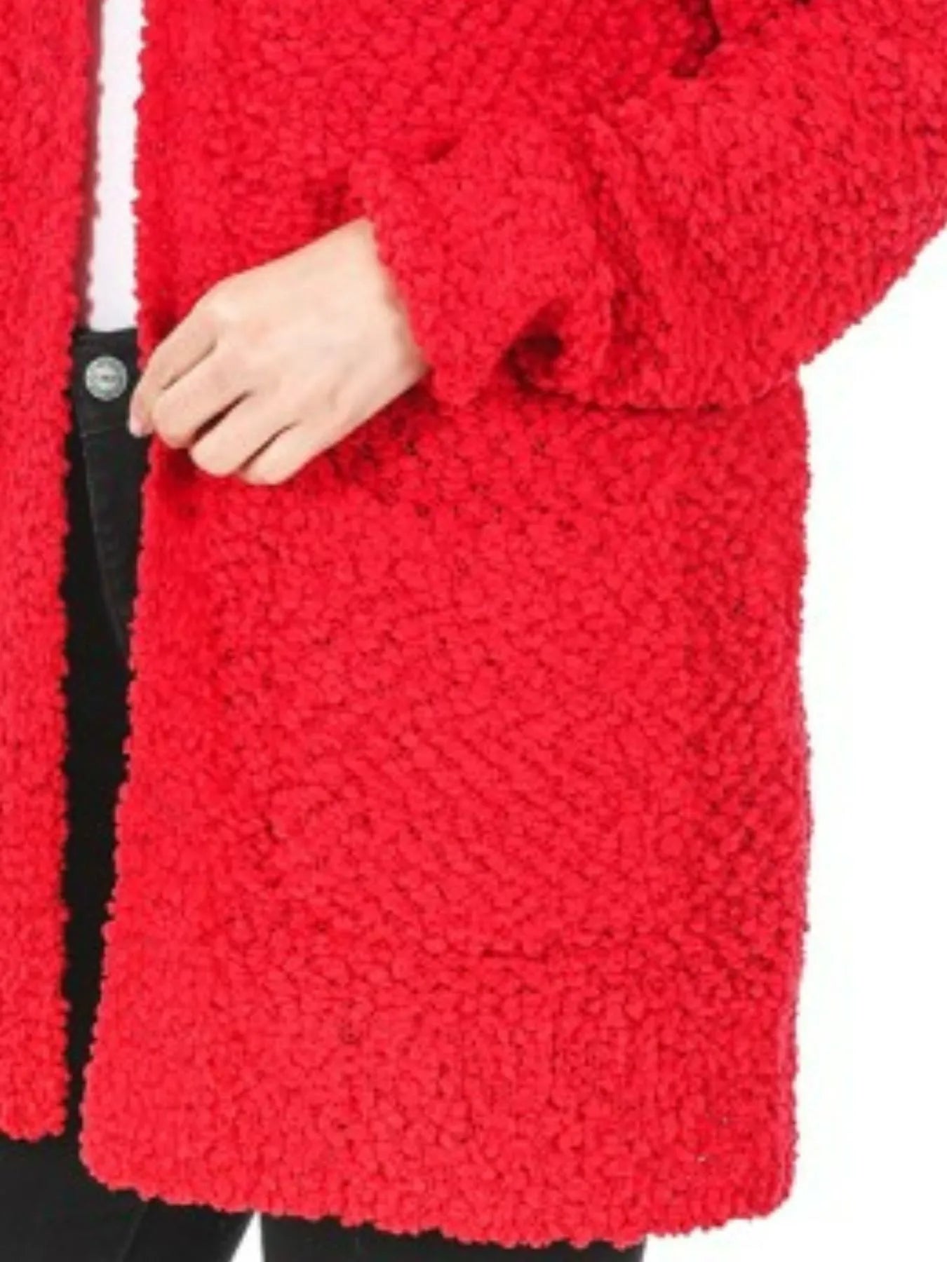 Zenana Long Sleeve Popcorn Sweater Cardigan with Pockets Trendsi