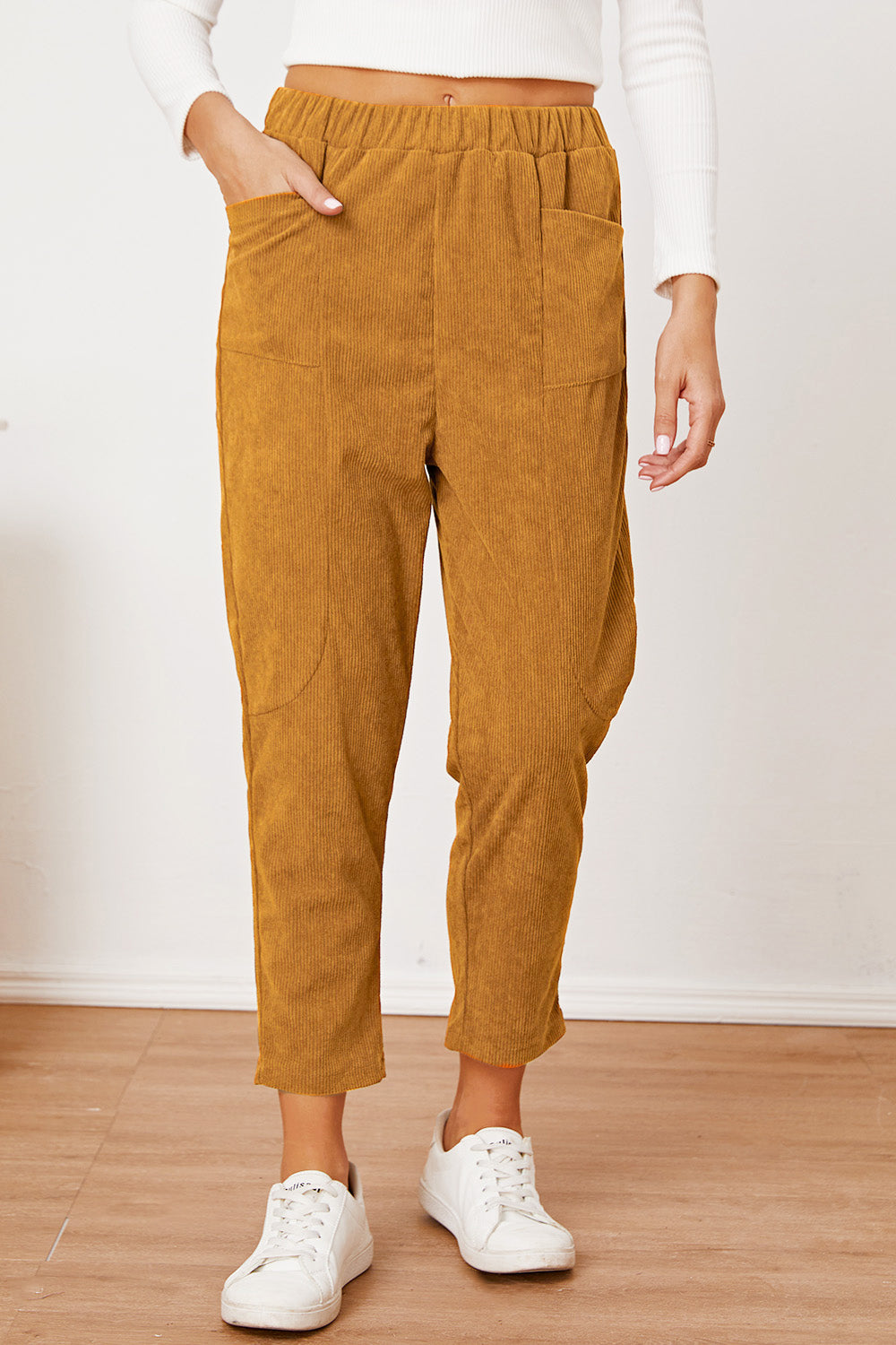 Outfit Flow - Pocketed Elastic Waist Pants