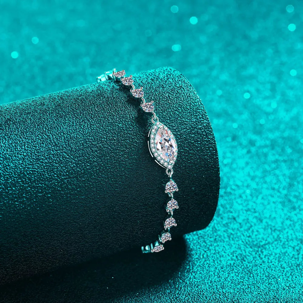 1 Carat Moissanite 925 Sterling Silver Bracelet OutfitFlow