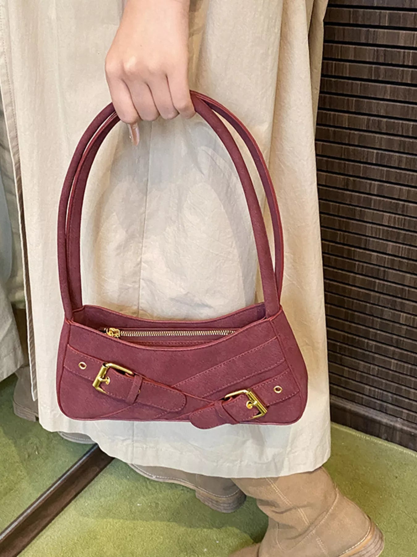 Buckle Decor Shoulder Bag Trendsi