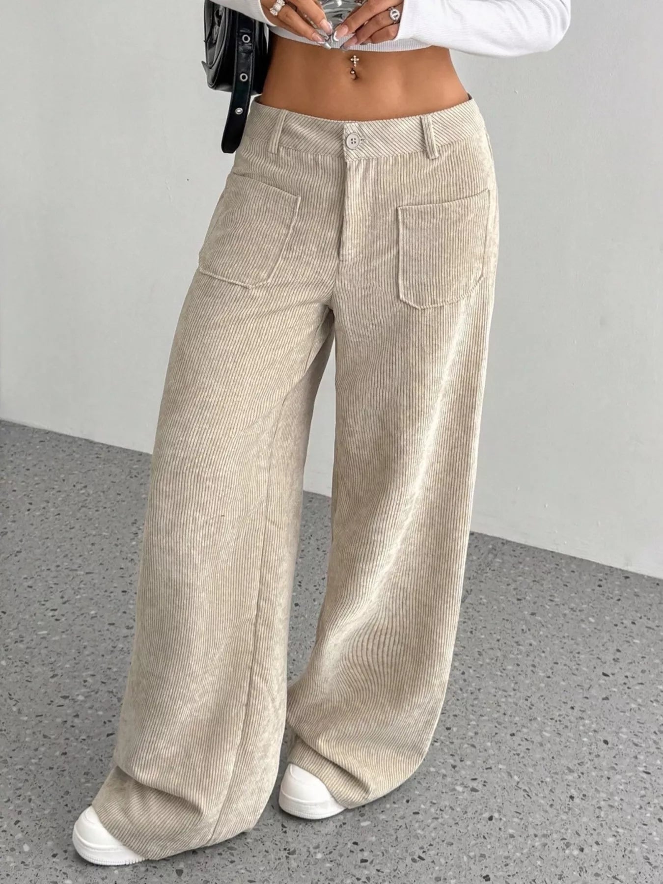 Corduroy Wide Leg Pants OutfitFlow