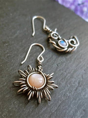 Alloy Moon & Sun Dangle Earrings OutfitFlow