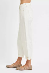 RISEN Full Size High Rise Barrel Cropped Jeans Plus Size OutfitFlow