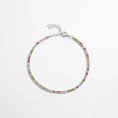 Inlaid Zircon 925 Sterling Silver Bracelet Silver One Size OutfitFlow