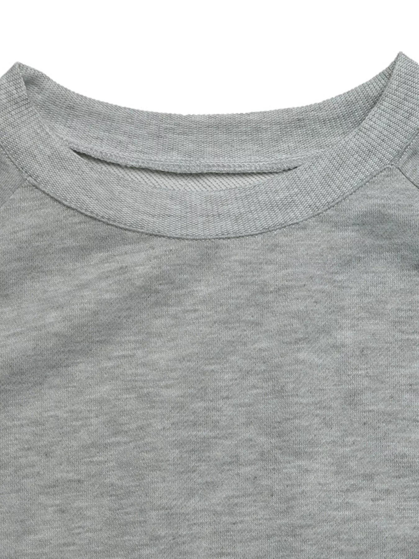 Lace Detail Round Neck Sweatshirt OutfitFlow