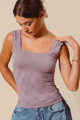 SO ME Floral Jacquard Seamless Tank Top OutfitFlow