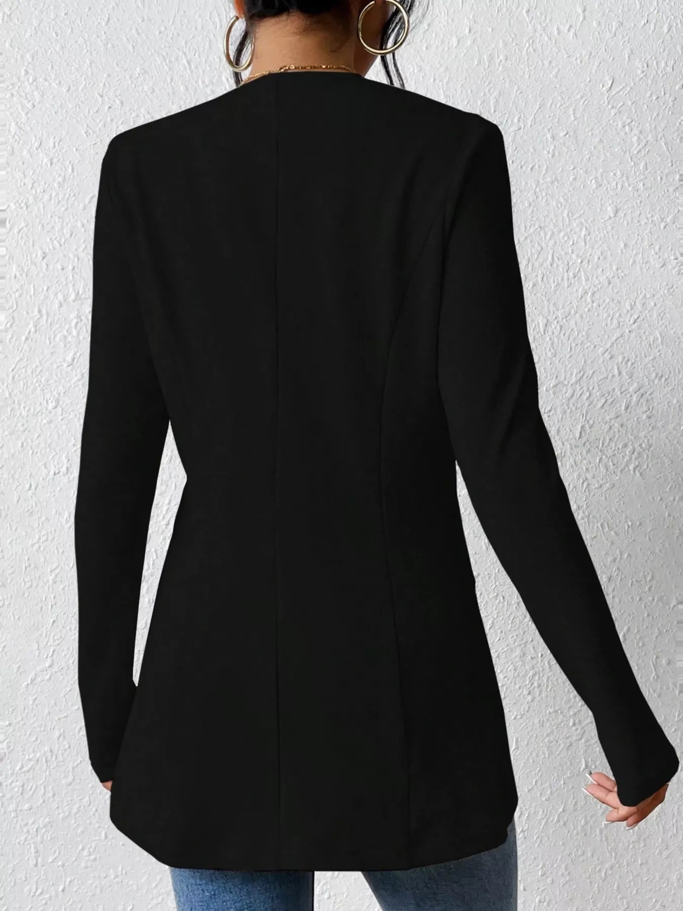 One Button Long Sleeve Blazer OutfitFlow