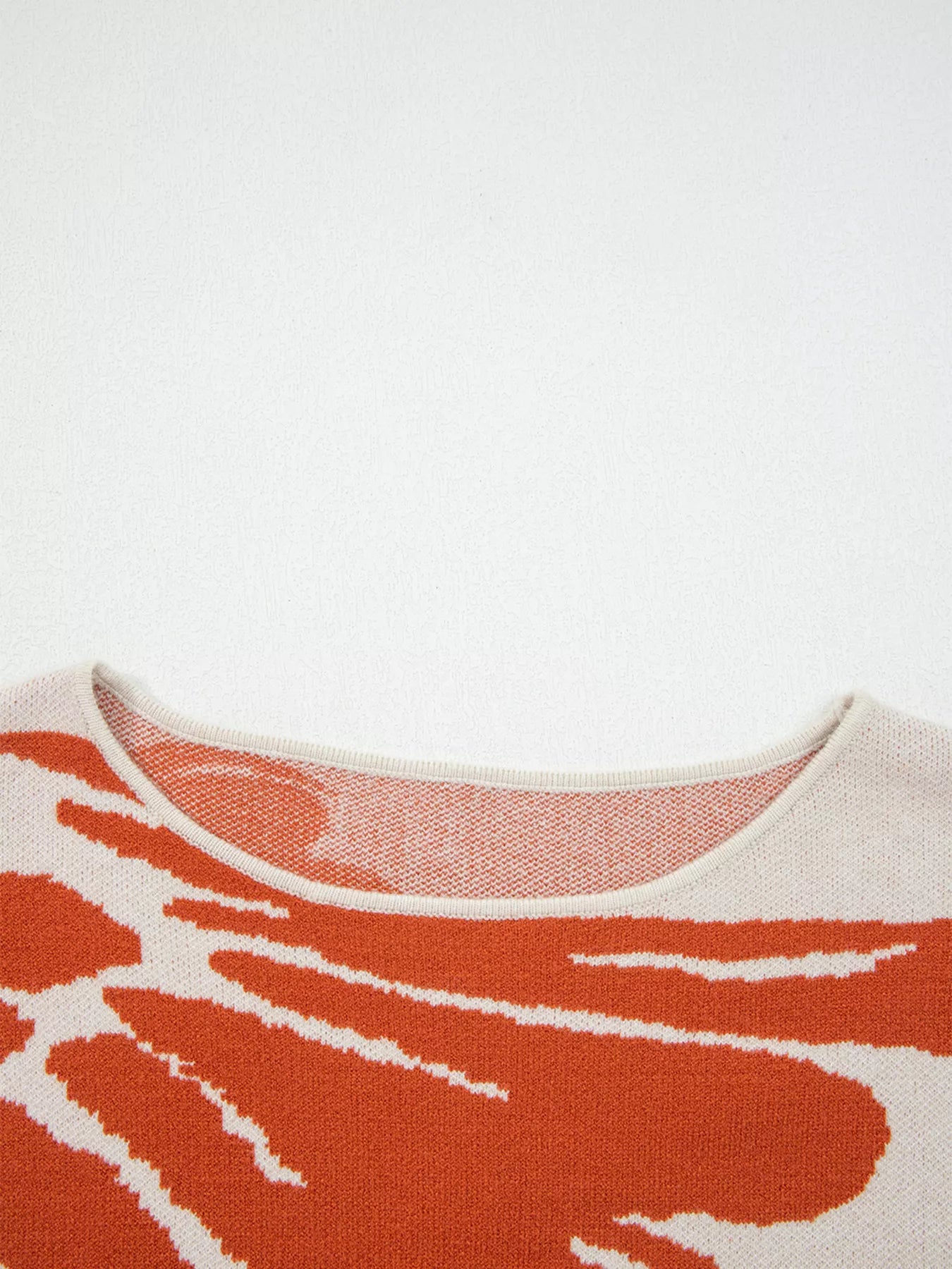 Flower Pattern Wide Sleeve Baggy Sweater OutfitFlow