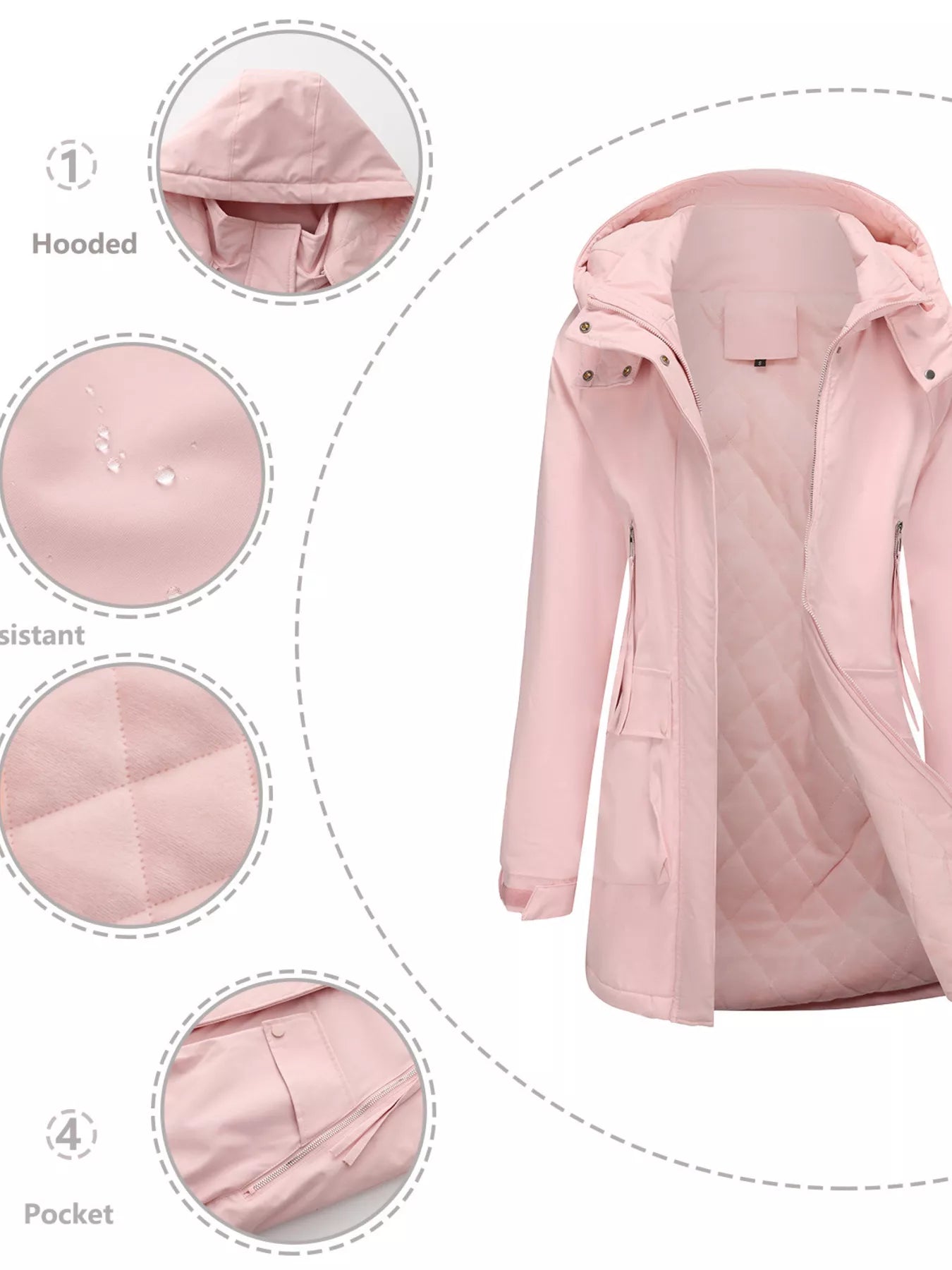 Full Size Zip Up Hooded Parka Outerwear Plus Size OutfitFlow