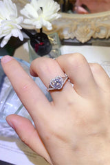 Adored 1 Carat Moissanite 925 Sterling Silver Heart Ring White OutfitFlow