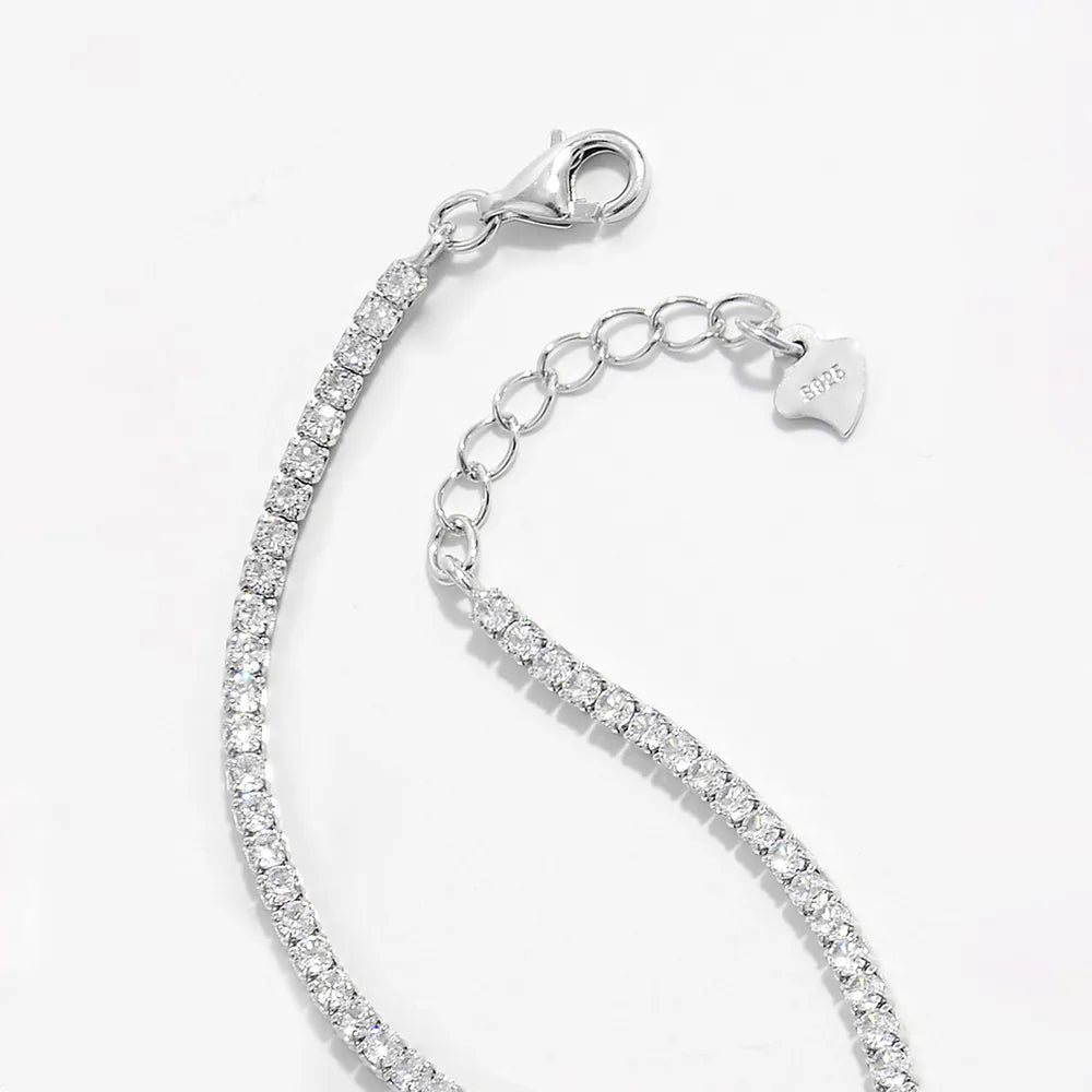 925 Sterling Silver Inlaid Zircon Bracelet OutfitFlow