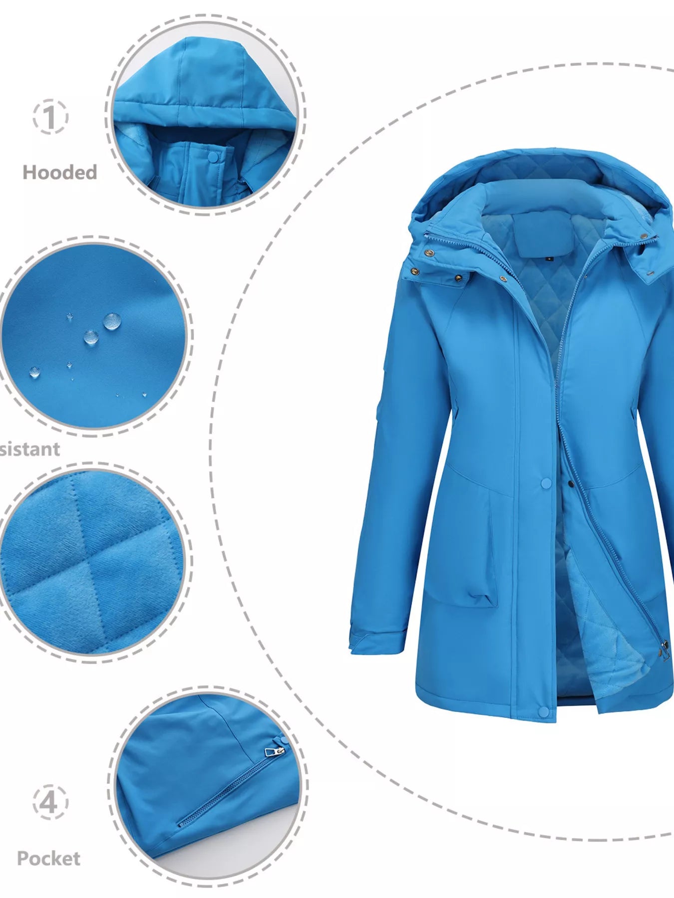 Full Size Hooded Mid-Length Windproof Outerwear Plus Size OutfitFlow