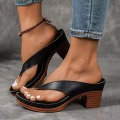 Chunky Heel Toe Post Sandals OutfitFlow