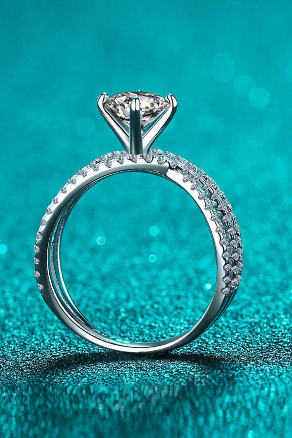 1 Carat Moissanite Crisscross Ring OutfitFlow