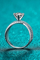 1 Carat Moissanite Crisscross Ring OutfitFlow