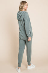 Outfit Flow - Super Lady Full Size Long Sleeve Hoodie and Tied Pants Set