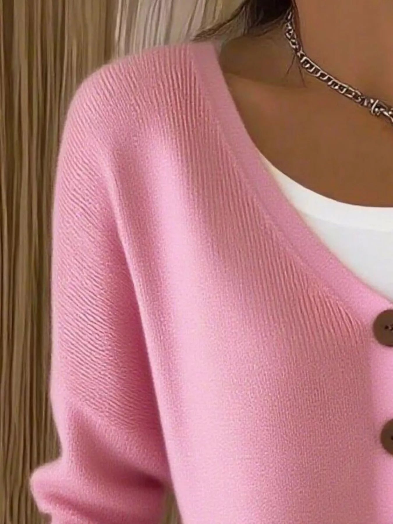 Full Size V-Neck Button-Down Knit Cardigan Plus Size OutfitFlow