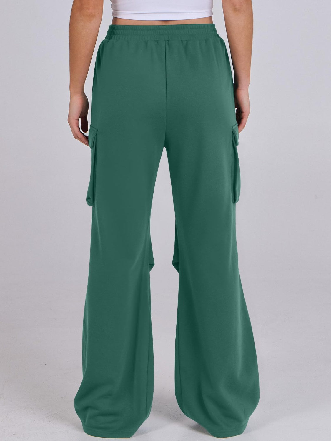 Outfit Flow - Elastic Waist Wide Leg Pants with Pockets