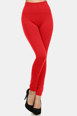 Yelete Full Size Seamless High Waist Fleece Leggings