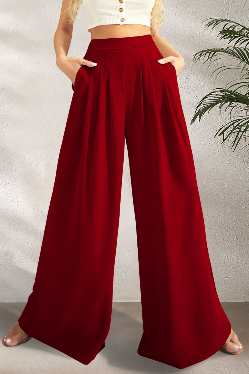 Outfit Flow - FAM-FAM High Waist Wide Leg Pants