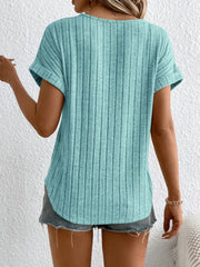 Round Neck Short Sleeve T-Shirt OutfitFlow