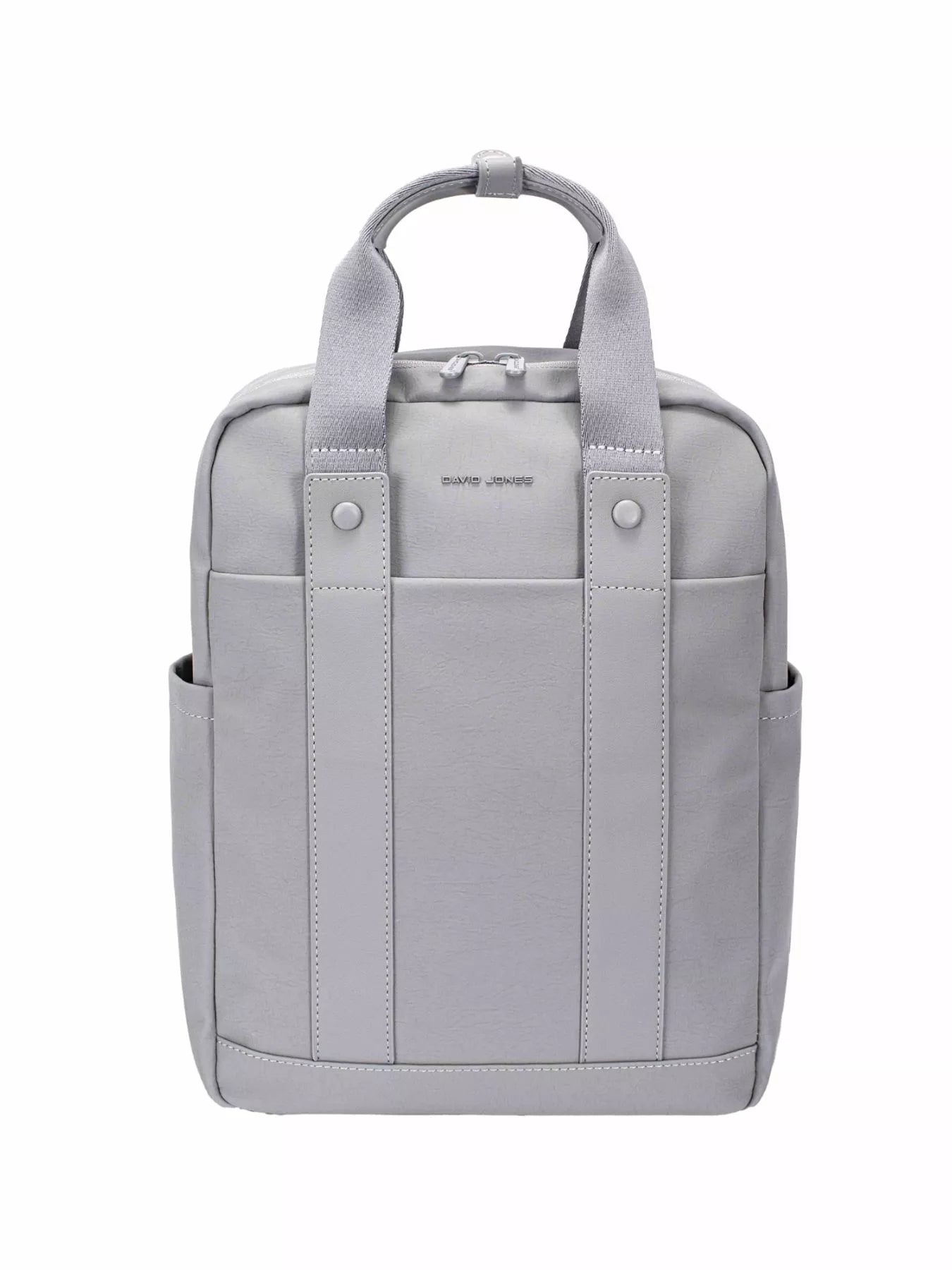 David Jones Canvas Backpack Bag with Dual Handle STEEL GRAY One Size Trendsi