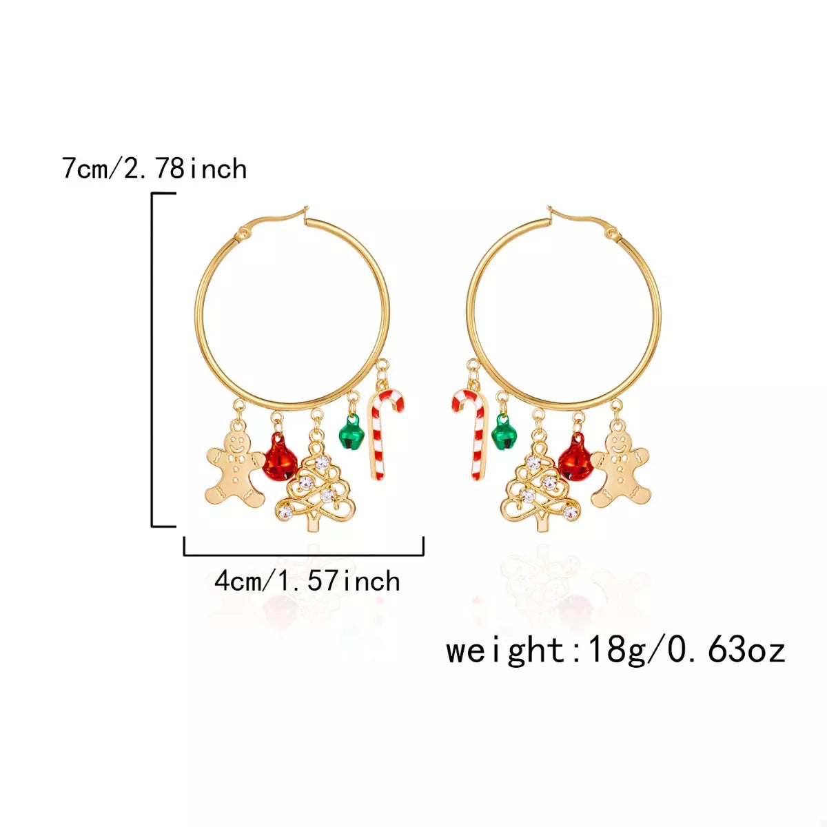 Christmas Theme Hoop Earrings OutfitFlow