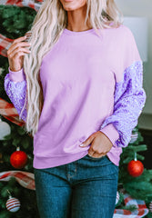 Outfit Flow - Sequin Round Neck Long Sleeve Sweatshirt