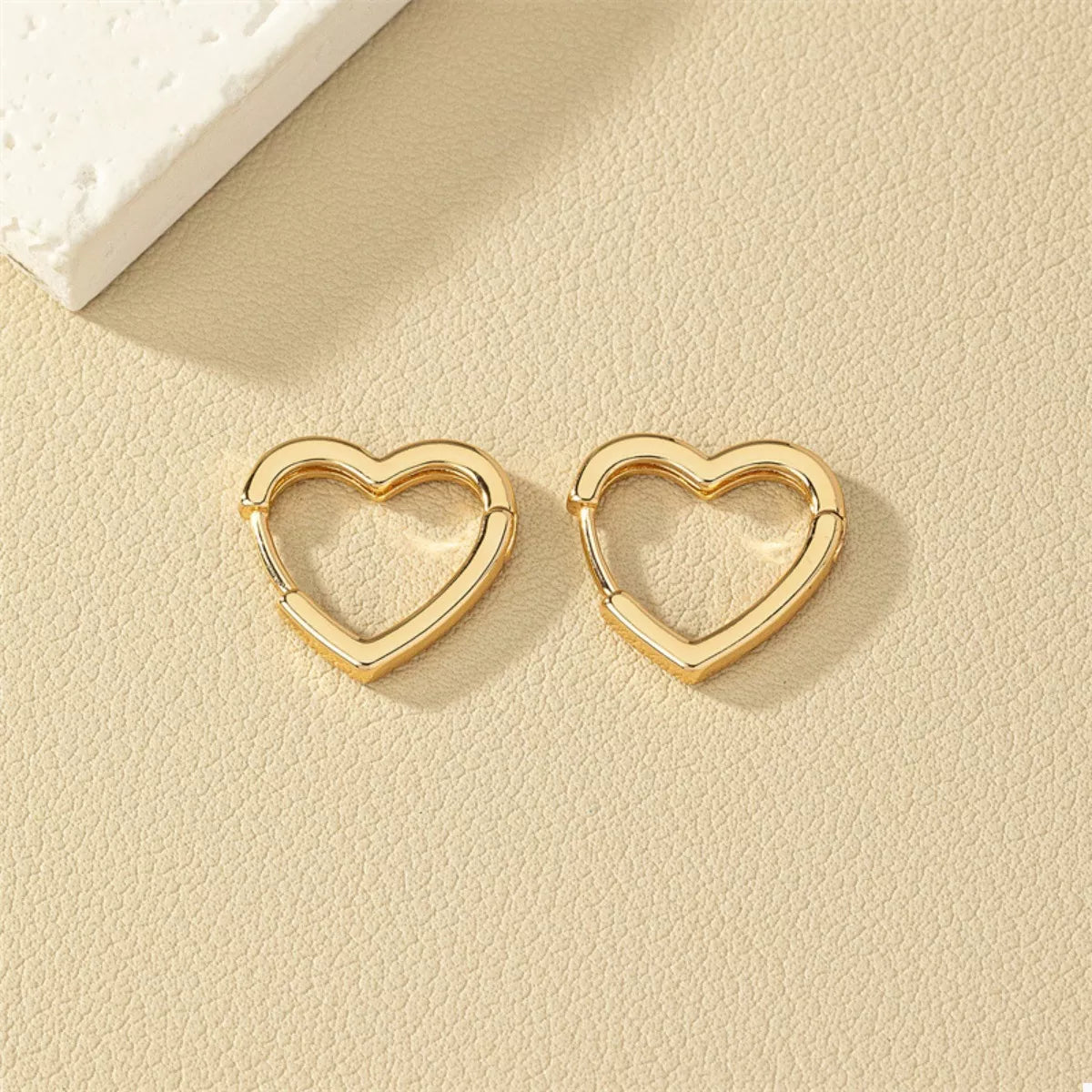Alloy Heart Shape Hoop Earrings OutfitFlow