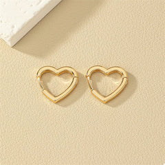 Alloy Heart Shape Hoop Earrings OutfitFlow