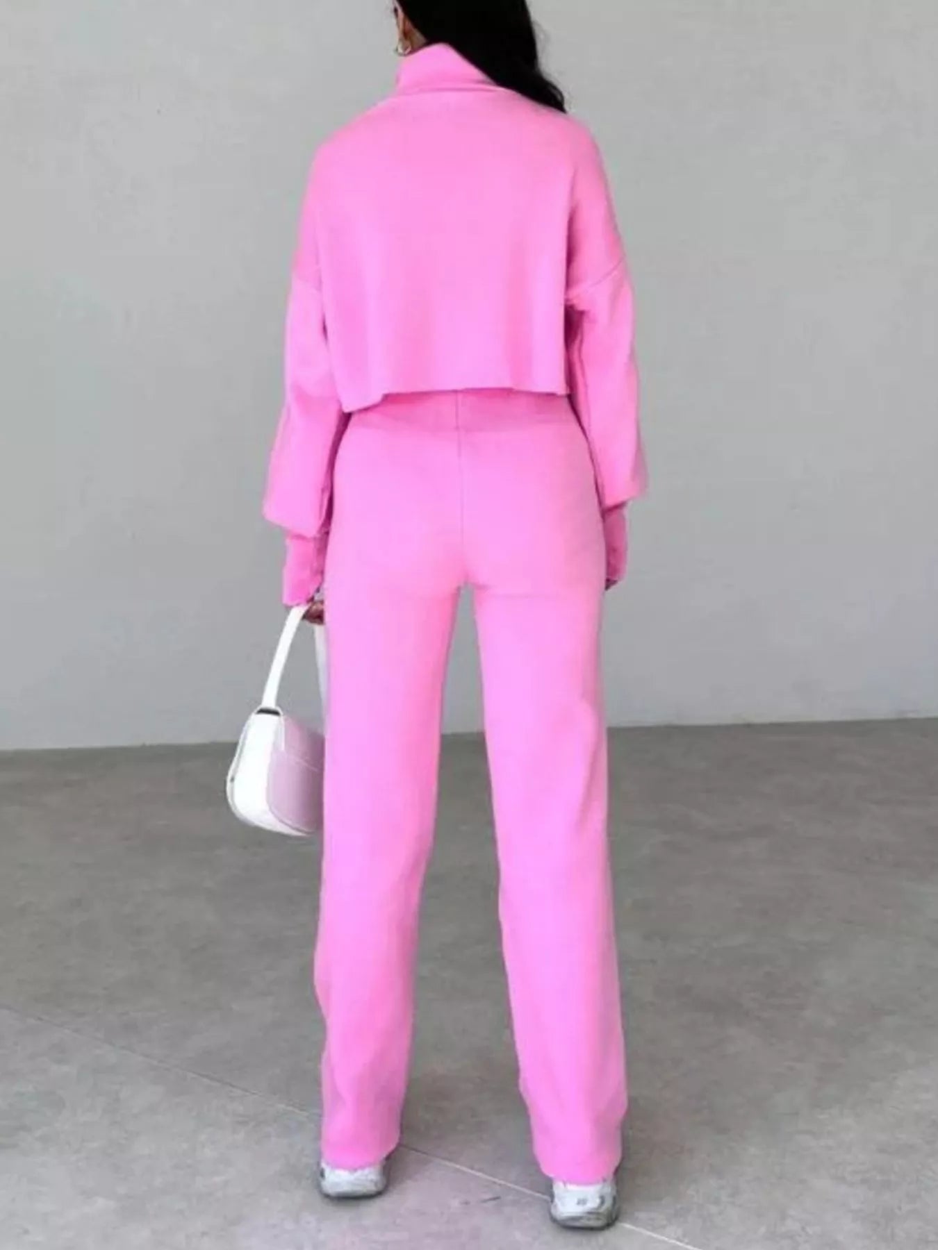 Turtleneck Long Sleeve Top & Pants Set OutfitFlow