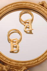 Titanium Steel Letter Hoop Earrings OutfitFlow