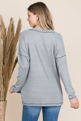 Reborn J V Neck Long Sleeve Top