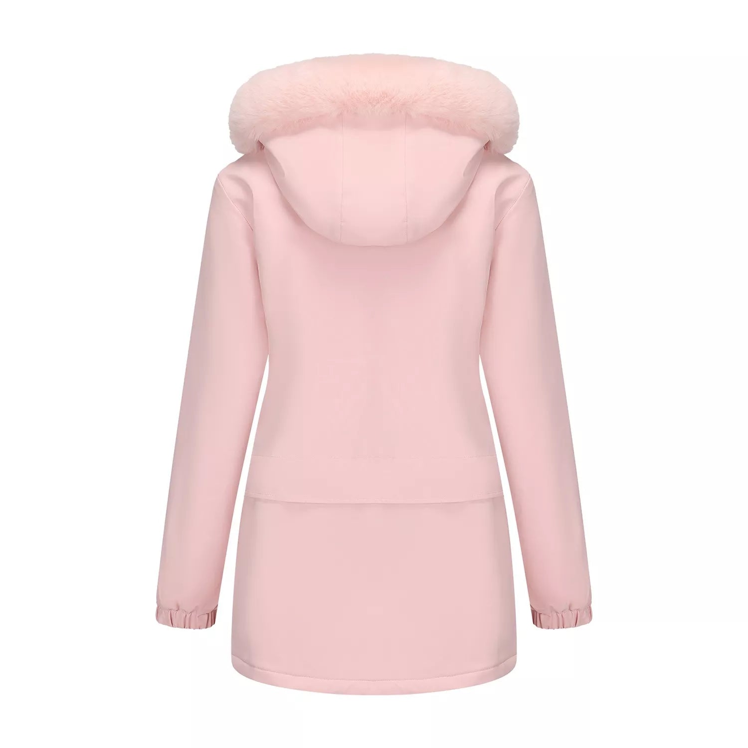 Full Size Fur Hooded Warm Winter Parka Outerwear Plus Size OutfitFlow