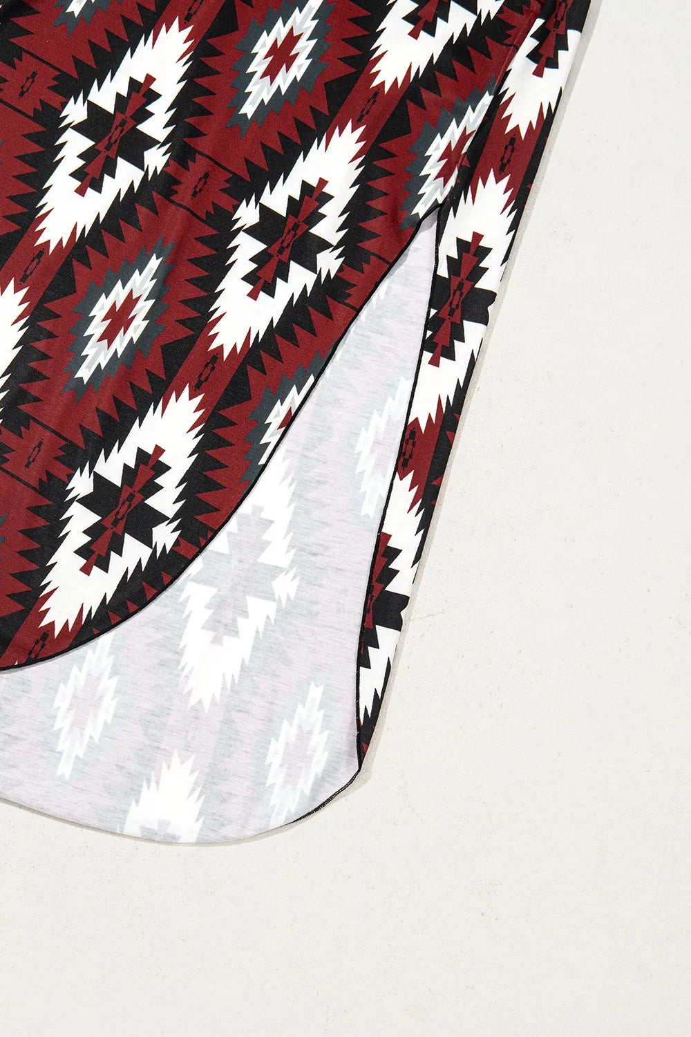 Aztec Print V-Neck Midi Dress OutfitFlow