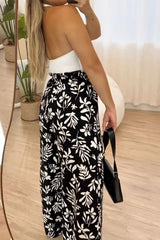 Outfit Flow - Full Size Printed High Waist Wide Leg Pants