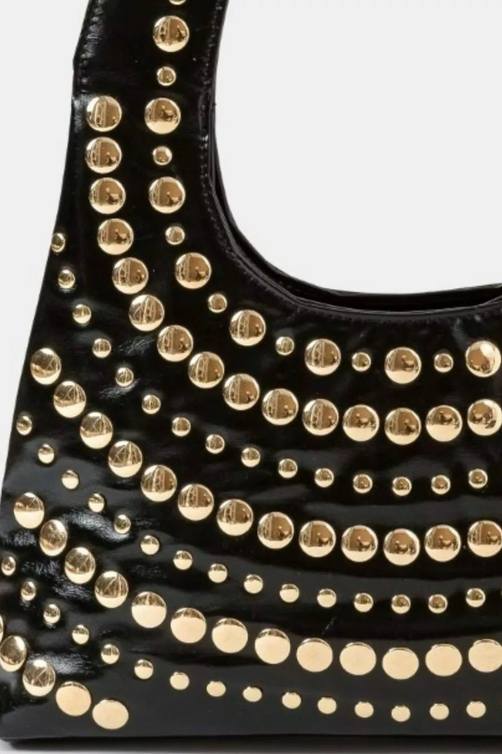 Fame Multi Rivet Shoulder Bag OutfitFlow